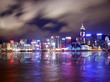 Beautifuly lit skyscrapers in Hong Kong