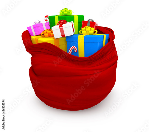 Illustration: 3D Sack of gifts 3D Sack of gifts