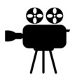 Video camera icon on a white background