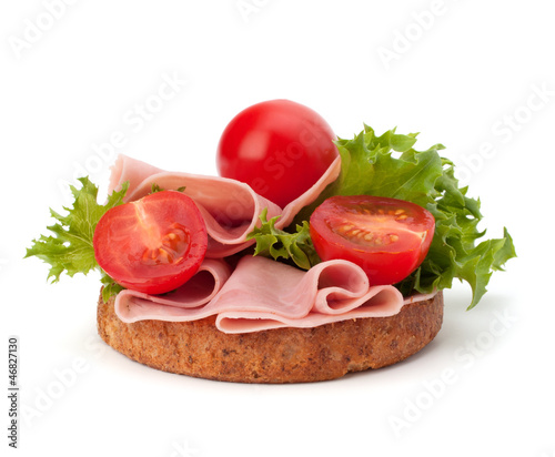 Photo: healthy sandwich with vegetable and smoked ham healthy sandwich with vegetable and smoked ham