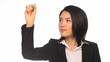 Video: Asian businesswoman writing on a virtual screen Asian businesswoman writing on a virtual screen