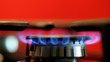Blue gas flame on a stove