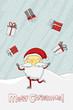 Christmas card with Santa Claus