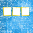 Three frames for photos on the bright background