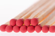 Set of red matches close up