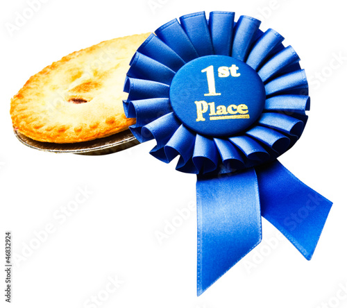 Photo: Winning badge with a pie Winning badge with a pie