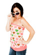 Happy woman wearing sunglasses