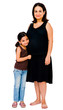 Daughter hugging mother