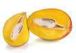 Ripe appetizing mango isolated on white