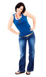 Smiling young woman posing