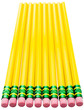 Close-up of pencils in row