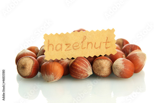 Photo: tasty hazelnuts, isolated on white tasty hazelnuts, isolated on white