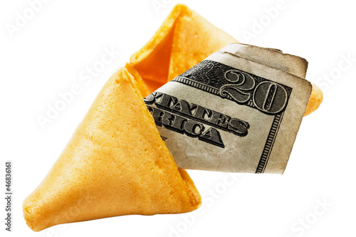 Photo: Twenty dollar in fortune cookie Twenty dollar in fortune cookie