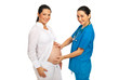 Doctor examine pregnant tummy