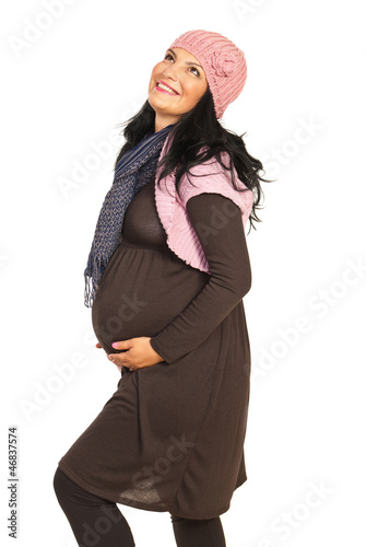 Photo: Dreaming happy pregnant woman Dreaming happy pregnant woman