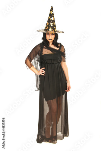Photo: Beautiful witch on white Beautiful witch on white