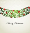 Elegant Christmas wreath on decorative background