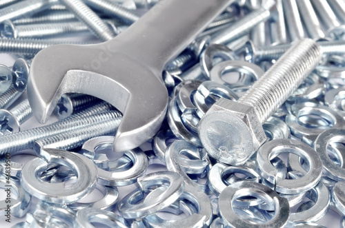 Photo: Metal nuts and bolts Metal nuts and bolts