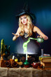 witch making potion