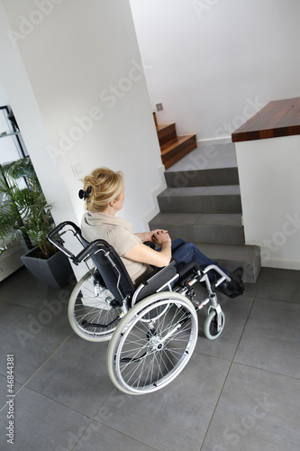 Photo: Portrait of senior woman in wheelchair Portrait of senior woman in wheelchair