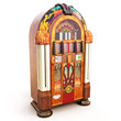 Retro vintage jukebox on a white background