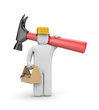 Worker with toolbox