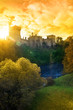 Autumn sunset over Lismore castle and blackwater river