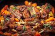 Roasted pork belly with vegetables