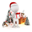 Illustration: 3d white people christmas scene 3d white people christmas scene