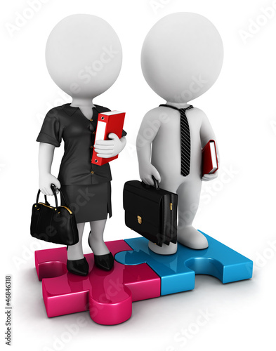 Illustration: 3d white people business people 3d white people business people