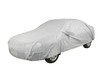 A car with cover sheet for sunlight, rain and dust protection