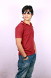yong indian male model wearing t-shirt
