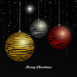 Vector stripe Christmas balls set