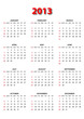 simple calendar 2013, format high, editable in AI format
