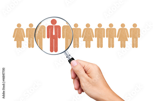 Photo: Find an employee with a magnifying glass Find an employee with a magnifying glass