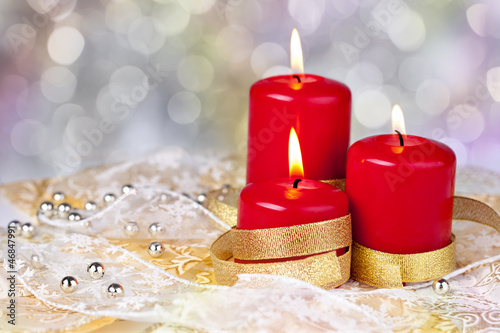 Photo: Red Christmas candles Red Christmas candles