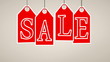Sale concept, formed of red tags