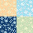 Snoflakes, seamless pattern on four colors
