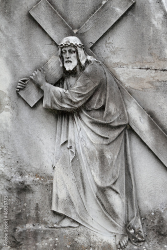 Photo: Christ Carrying the Cross - antique relief Christ Carrying the Cross - antique relief