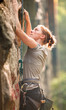 Female rock climber