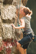 Female rock climber