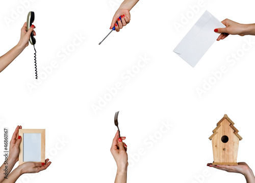 Photo: Female hand with objects Female hand with objects