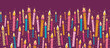 Vector colorful birthday candles horizontal seamless pattern