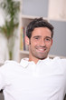 Portrait of a man relaxing at home