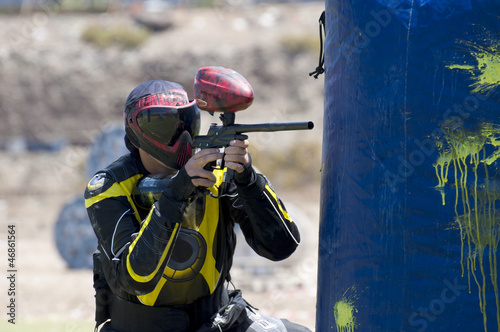 Photo: Paintball player in action Paintball player in action