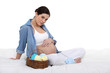 cute woman expecting baby