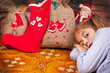 little girl with a Christmas gift