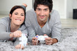 Photo: Couple playing computer games Couple playing computer games