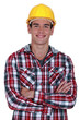 Smiling construction worker