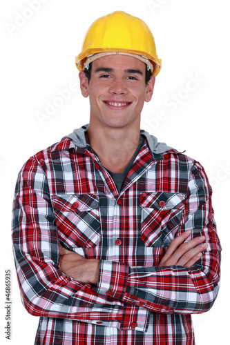 Photo: Smiling construction worker Smiling construction worker